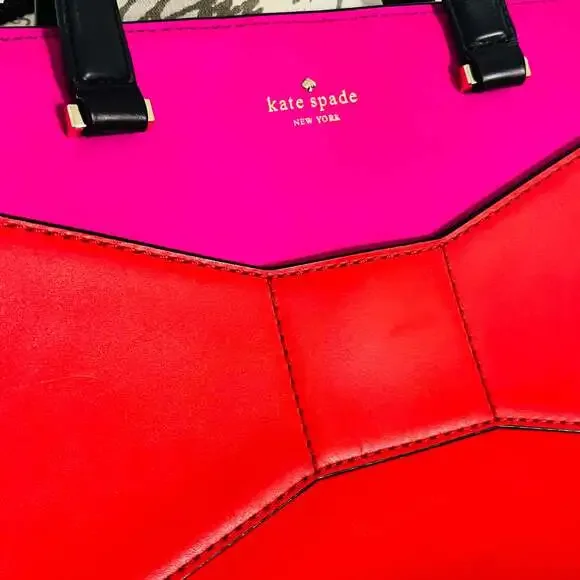 Kate Spade New York 2 Park Avenue Beau Bag in Pink and Red - Picture 9 of 16